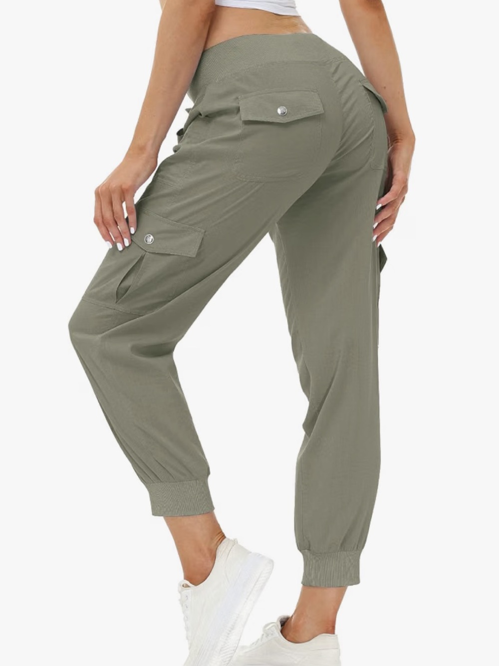 MOFIZ Gray Cargo Jogger Pants Drawstring Elastic Waist SM Streetwear Quick Dry